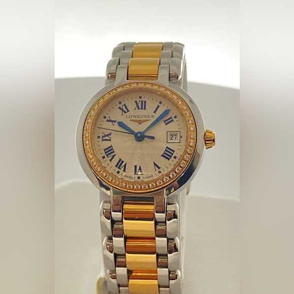 Longines PrimaLuna 18k Gold Steel DIamond Cream Dial Ladies Watch - Picture 7 of 16